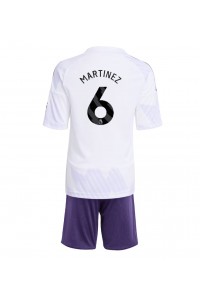 Manchester United Lisandro Martinez #6 Jalkapallovaatteet Lasten Vieraspeliasu 2025-26 Lyhythihainen (+ Lyhyet housut)